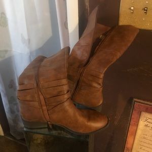 Tall brown zipper boots size 11